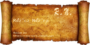 Rácz Nóra névjegykártya