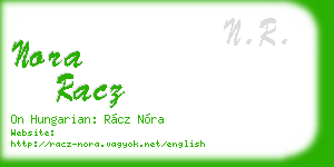 nora racz business card