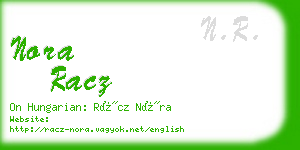 nora racz business card